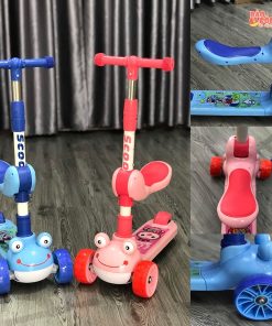 Xe SCOOTER ẾCH cho bé đa năng có nhạc, đèn