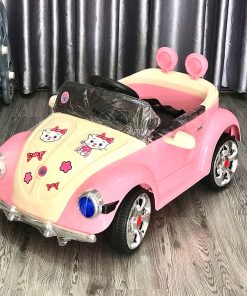 Xe ô tô điện HELLO KITTY hàng cao cấp có đèn nhạc cho bé( hình thật)