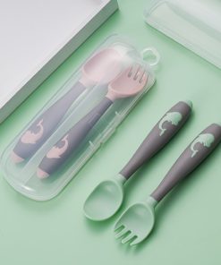 Set uốn cong 360 độ tập cho bé tự xúc ăn (có hộp)