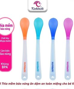 Muỗng báo nóng KICHI thân dài cho bé ăn dặm
