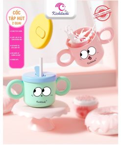 Cốc tập hút KICHI 2 giai đoạn bản hoạt hình 240ml