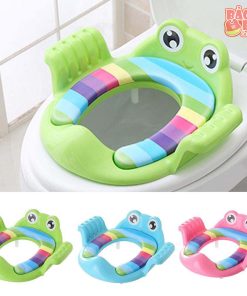 Bệ lót thu nhỏ bồn cầu hình ếch có tay vịn cho bé