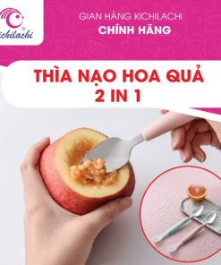 Thìa nạo hoa quả KICHI 2 đầu tập ăn dặm có hộp đựng