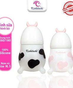Bình Sữa Kichi Silicon Hình Bò Sữa Cho Bé