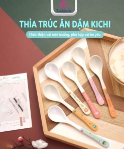 Thìa Ăn Dặm Sợi Tre Kichilachi-dụng Cụ Tập Ăn Cho Bé