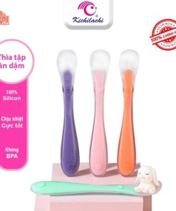 Bộ Thìa Ăn Silicone Kichi cho bé 2 Chiếc/hộp