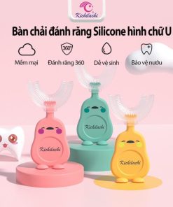 Bàn chải silicon chữ U Kichi cho bé từ 1-8 Tuổi