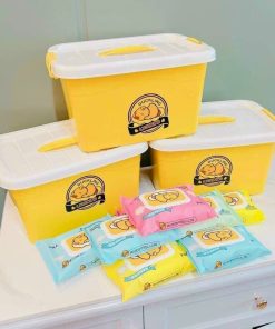 Combo 10 Bịch Khăn Ướt Con Vịt Vàng Duck Tặng Thùng Đựng Xinh Xắn