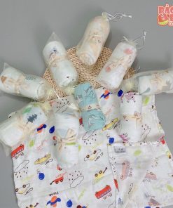 Khăn tắm cho bé, mẫu túi lưới sợi tre siêu mềm