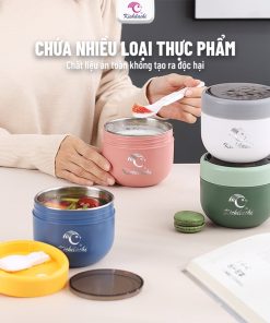 Bình Ủ Cháo 2 Lớp Giữ Nhiệt Kichi Chính Hãng 600ml