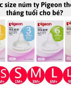Núm ti thay thế bình Pigeon cổ rộng, chất liệu silicone siêu mềm
