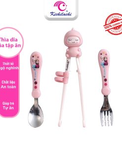 Bộ thìa, đũa, dĩa ăn dặm cho bé Kichi