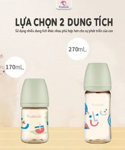 Bình sữa Kichi PPSU cổ rộng họa tiết mây 170ml / 270ml