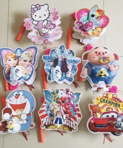 Set 10 Lồng đèn nhựa đèn lồng 2 mảnh 17x20cm có nhạc và đèn cho bé