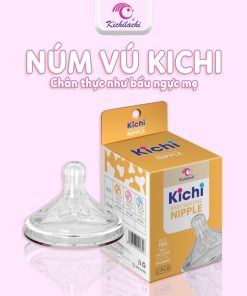 Núm ti bình sữa Tritan Kichi size M, L (Hộp 2c)