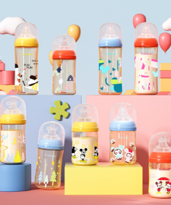 Bình sữa Kichi PPSU cổ rộng 160ml/ 240ml/300ml thế hệ 3 không quai