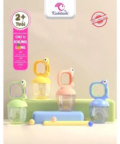 Bàn chải silicone chữ U có nắp đậy khủng long