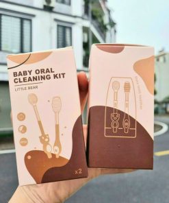 Bộ bàn chải rơ lưỡi silicon an toàn tiện lợi cho bé