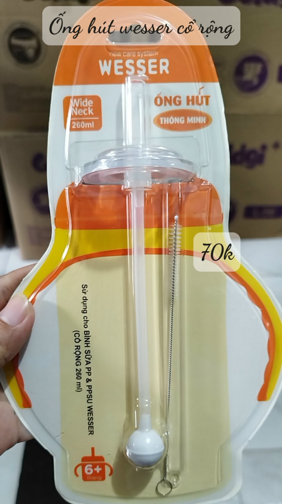 Ống hút thay thế cho bình cổ rộng Wesser