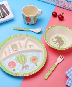 Set khay ăn dặm sợi tre 5 chi tiết