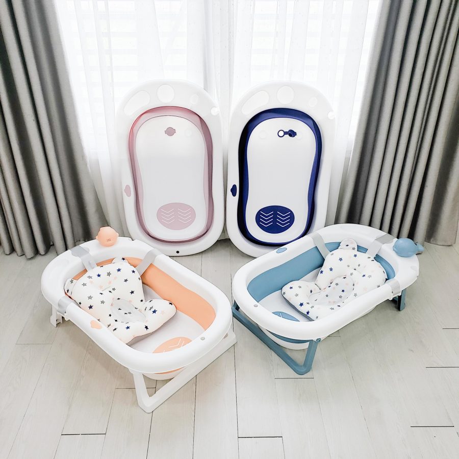 Chậu tắm gấp gọn Holla kèm phao