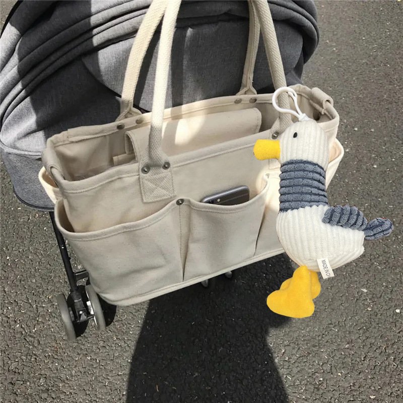 Túi đựng bỉm sữa, có kèm dây đeo chéo, vịt treo