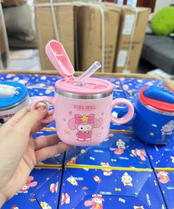 Cốc tập hút lõi inox cho bé , hộp tiếng anh